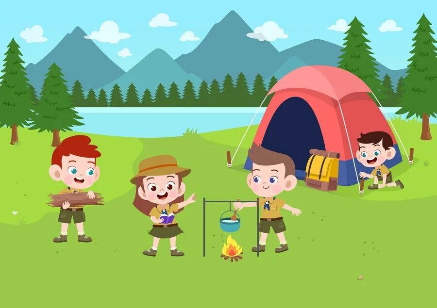 He is at camp. Camp иллюстрация. детский кэмп иллюстрация. camping иллюстрация. camping картинка для детей.