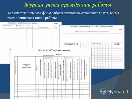 Формы журналов психолога