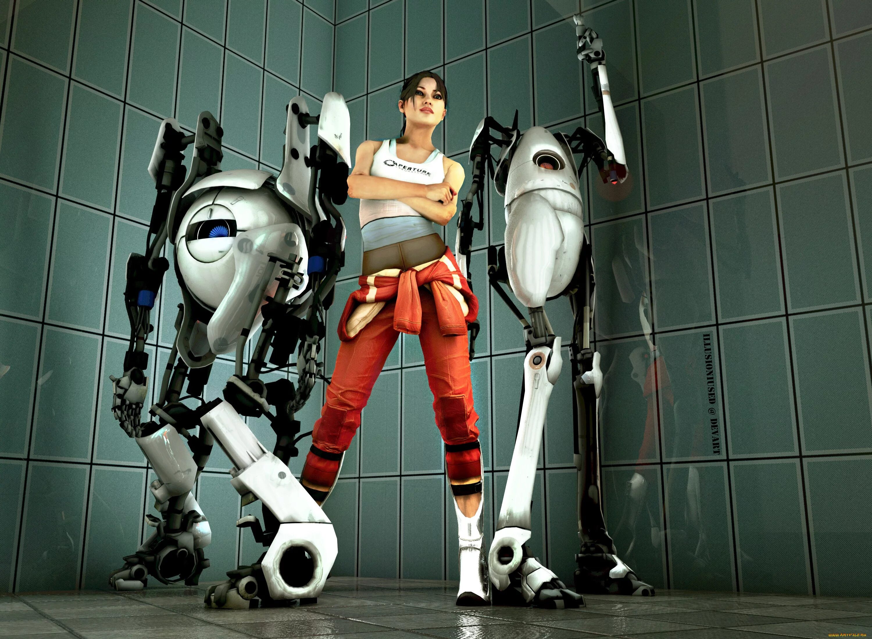 Portal 2 роботы. Portal 2 Челл и атлас. Portal Челл и роботы. Portal 2 Chell Robot.