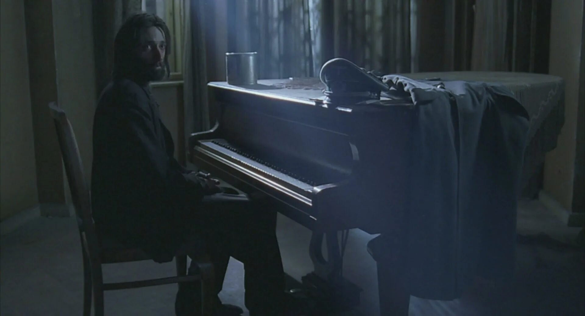 The piano is black
