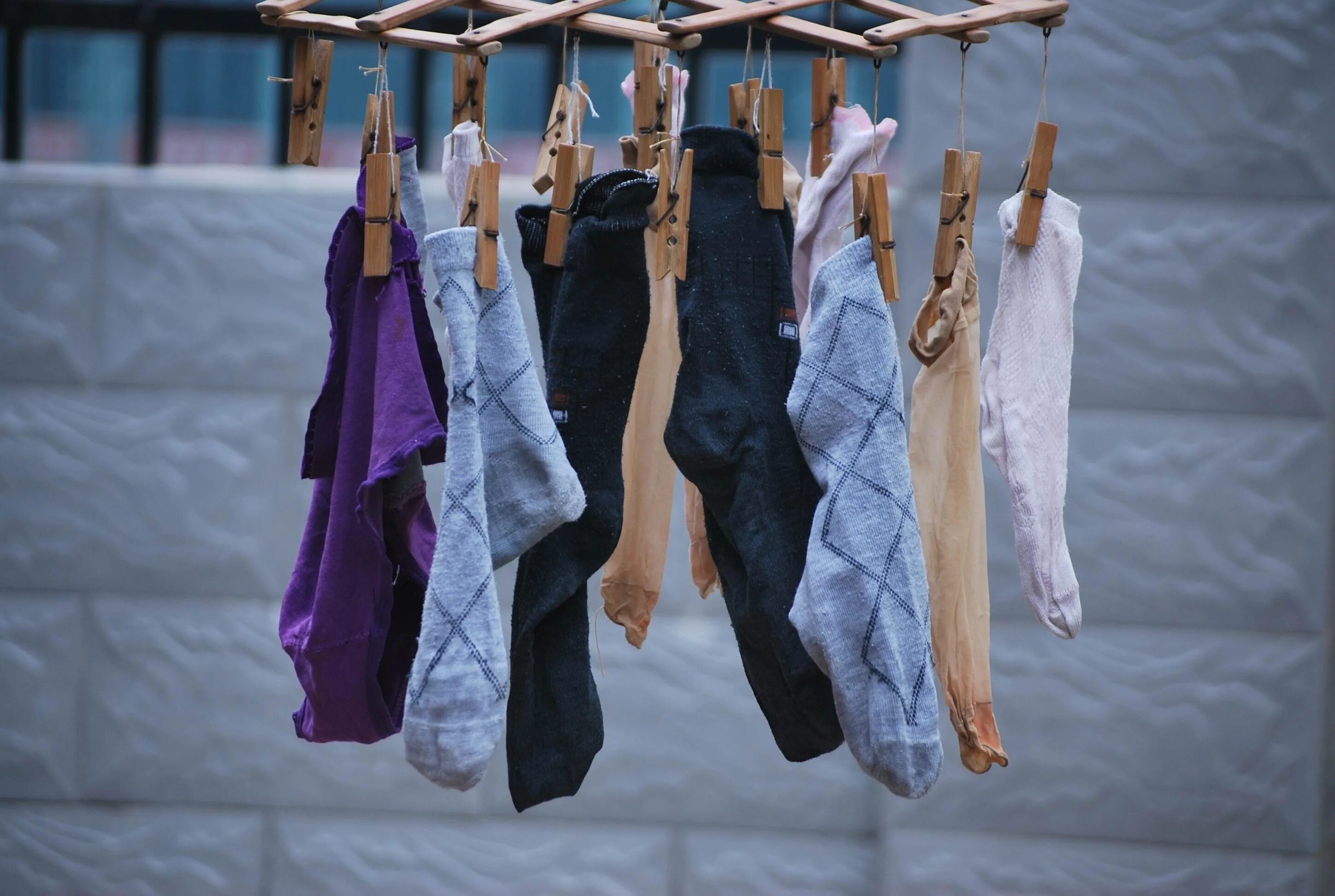 Можно ли сушить на солнце. Носки сушатся. Носки на веревке. Женское белье на веревке. Постиранные носки.