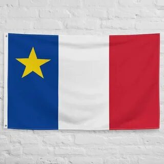 Hot Item 110 Drapeau national sportif du pays Acadia en polyester GSM bleu,...