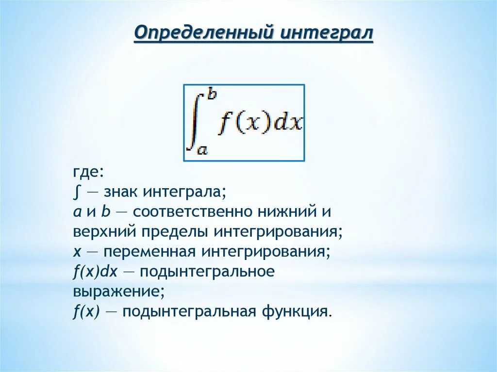 Определенный интеграл обозначается. Интеграл обозначение. Интеграл символ. Символ определенного интеграла.