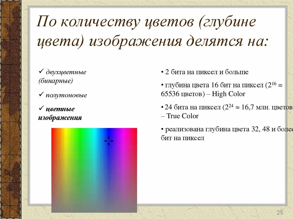 Цветной рисунок состоит из 65536. Глубина цвета графического изображения. Глубина цвета (цветовое разрешение). Глубина цвета цветового изображения. Шкала глубины цвета.