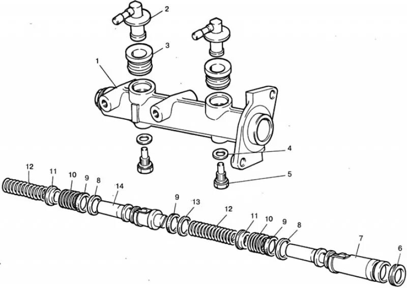 Сборка главного цилиндра. Схема главного тормозного цилиндра ВАЗ 21213. Главный тормозной цилиндр Нива 21213 схема. Главный тормозной цилиндр ВАЗ 21213. Главный тормозной цилиндр Нива 21213 сборка.