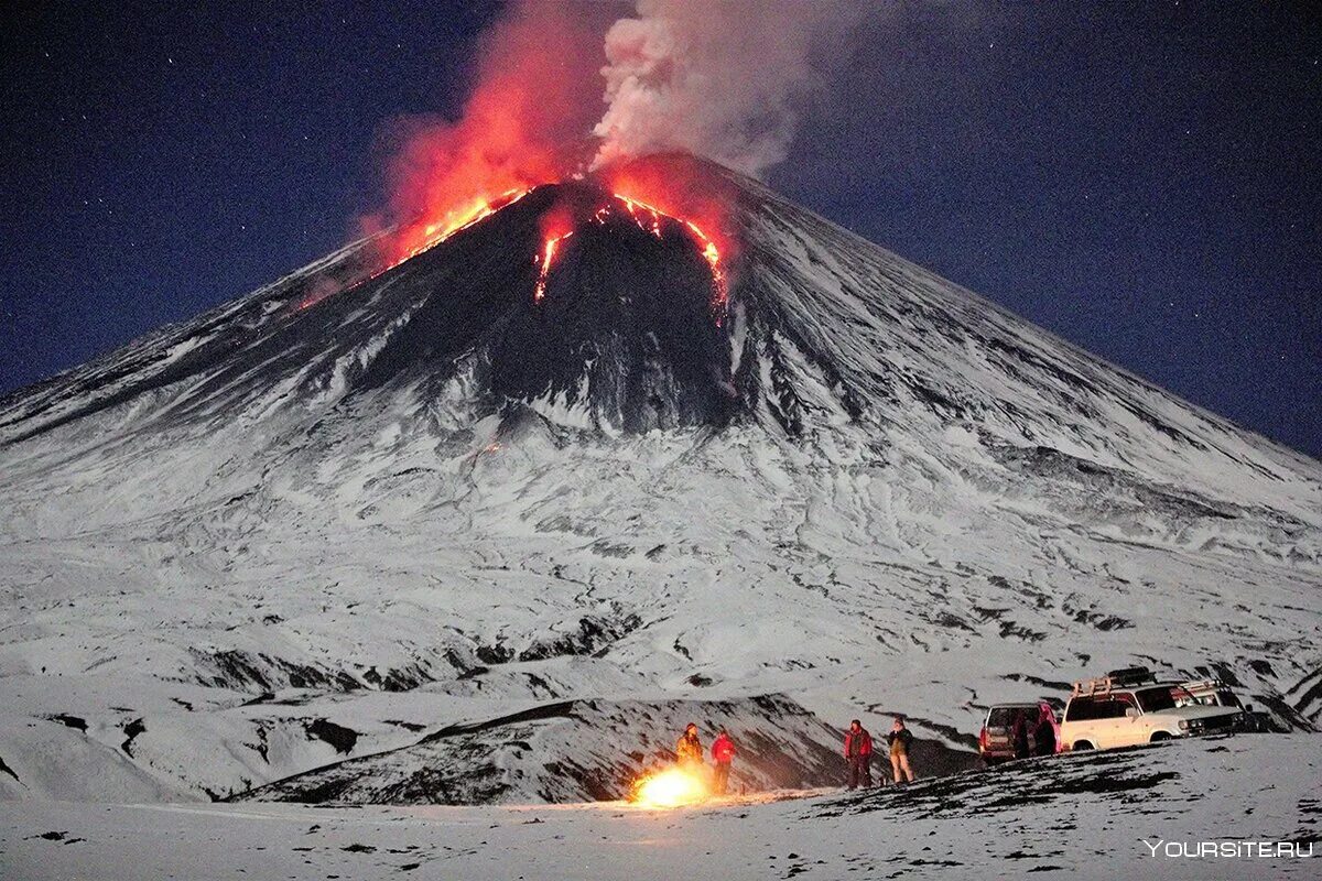Как называется самый большой вулкан. Петропавловск-Камчатский Ключевская сопка. Извержение вулкана Ключевская сопка. Толбачик сопка вулкан. Вулканы России Ключевская сопка извержение.