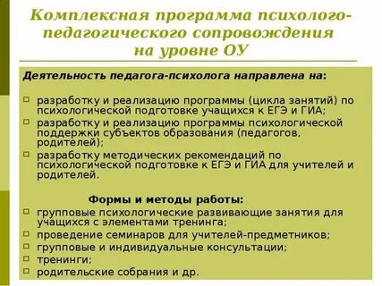 Программа индивидуального психологического сопровождения ребенка