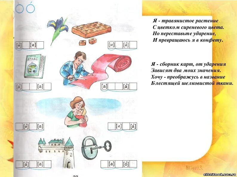 Прочитай обозначь ударение в каждом слове. Смыслоразличительная функция ударения примеры. Смыслоразличительная роль ударения 1 класс конспект урока.