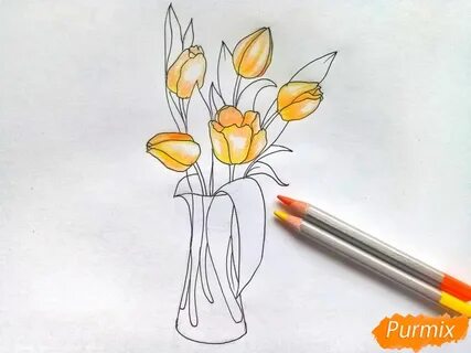 Букет рисунок поэтапно
