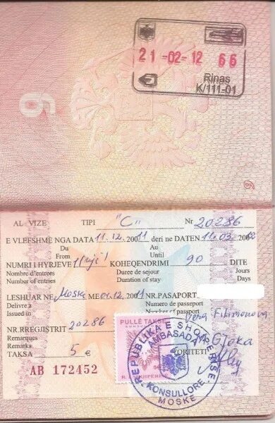 Албания нужна виза для россиян. Виза в Албанию. Албанская виза для россиян. Транзитная виза Албания. Албания виза 2019.