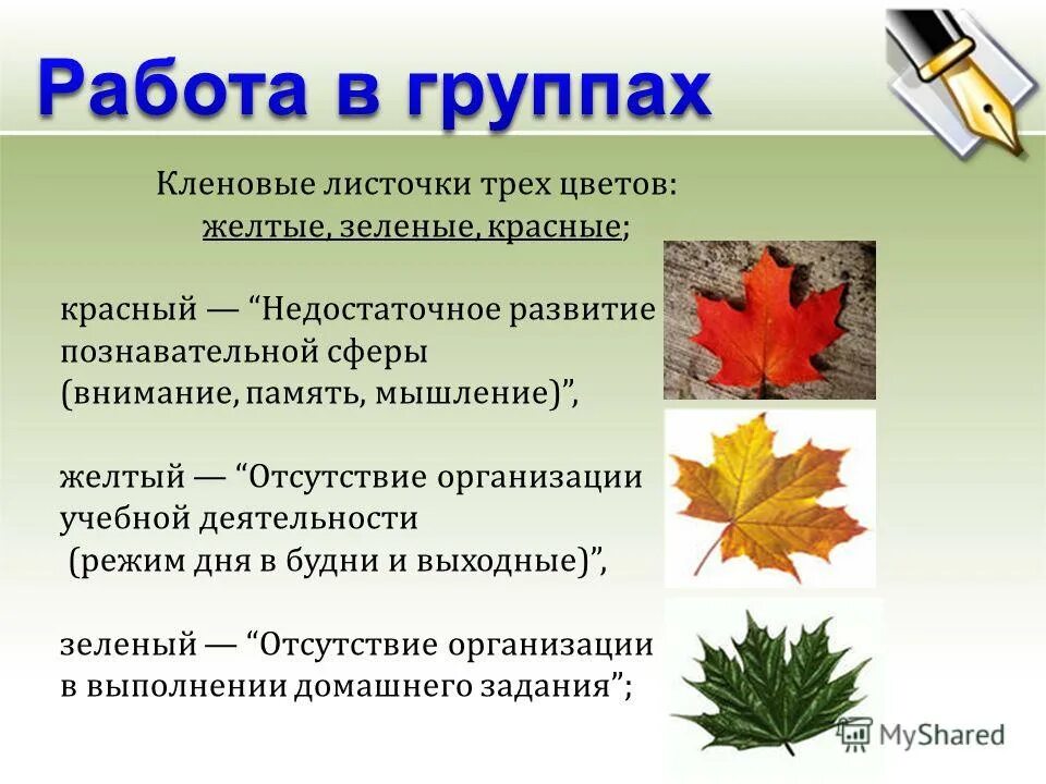 Загадка кленовый лист. Сочинение кленовый лист. свойства кленовых листьев. кленовые листья задание на внимание и память. сообщение о трех листиках.
