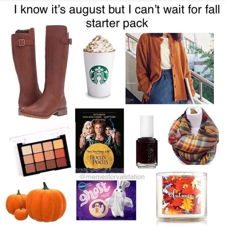 Fall meme. Осенний стартер пак. Autumn Starter Pack. Autumn Starters.