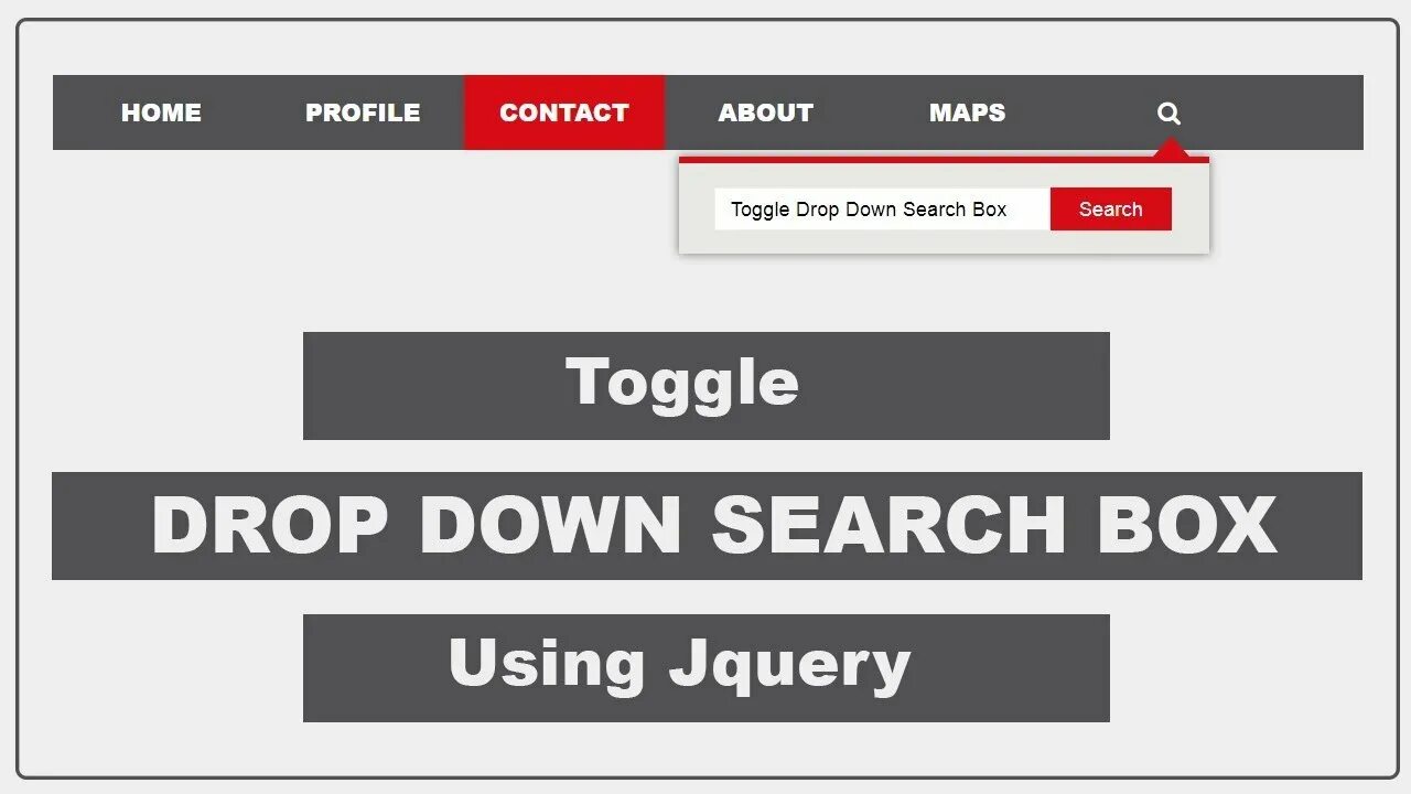 Dropdown toggle. Search box. navbar css with dropdown. navbar html css. js jquery toggle.
