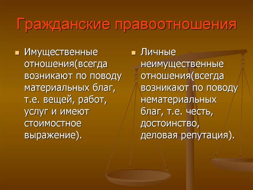 Особенностями личных неимущественных прав являются. Гражданские правоотношения. Гражданские праоотношени. Кагражданские правоотнош.