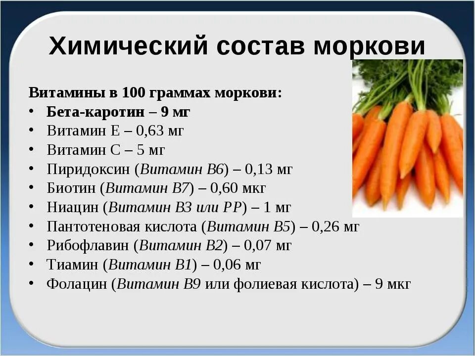 Сколько гр морковь. Морковь химический состав витаминов на 100 грамм. Какие витамины содержатся в моркови. Витамины которые содержатся в моркови. Морковь сырая витамины на 100 грамм.