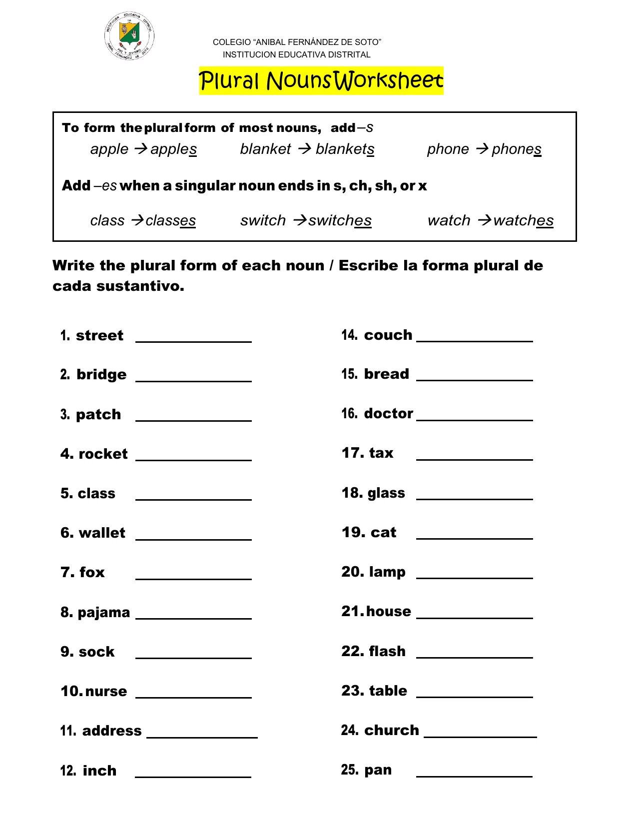 Write plural forms of the nouns below. Plural form. singular plural worksheets. plural forms of nouns exercises. singular and plural nouns.