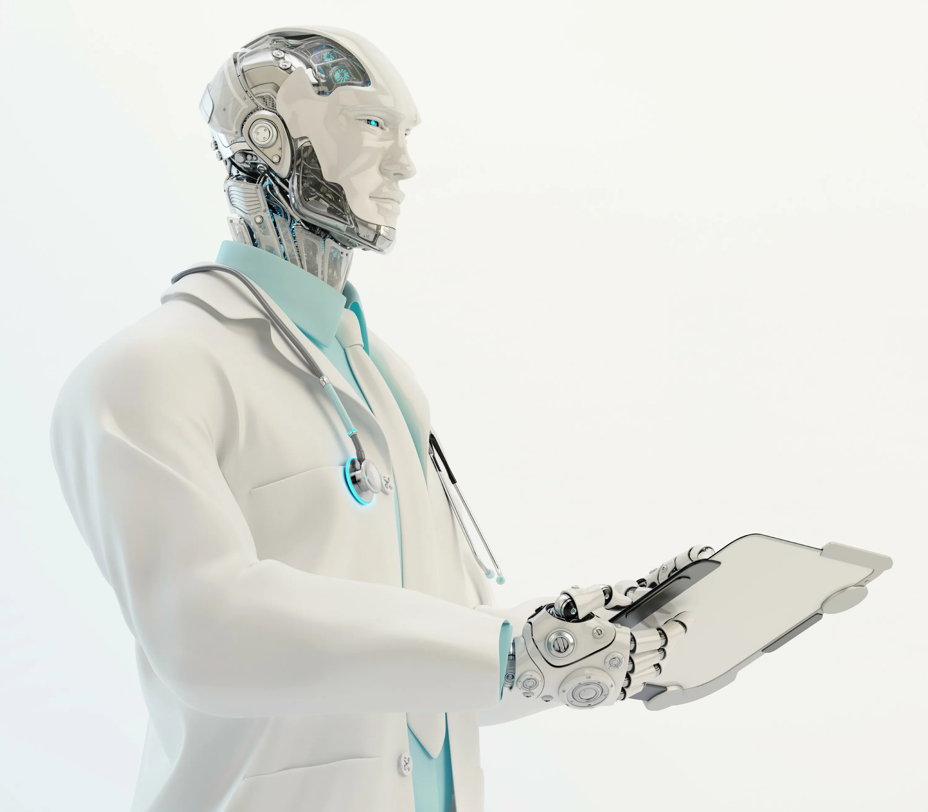 Врач есть врач будущего. Робот врач. Искусственный интеллект в медицине. Медицинские роботы. Футуристическая медицина.