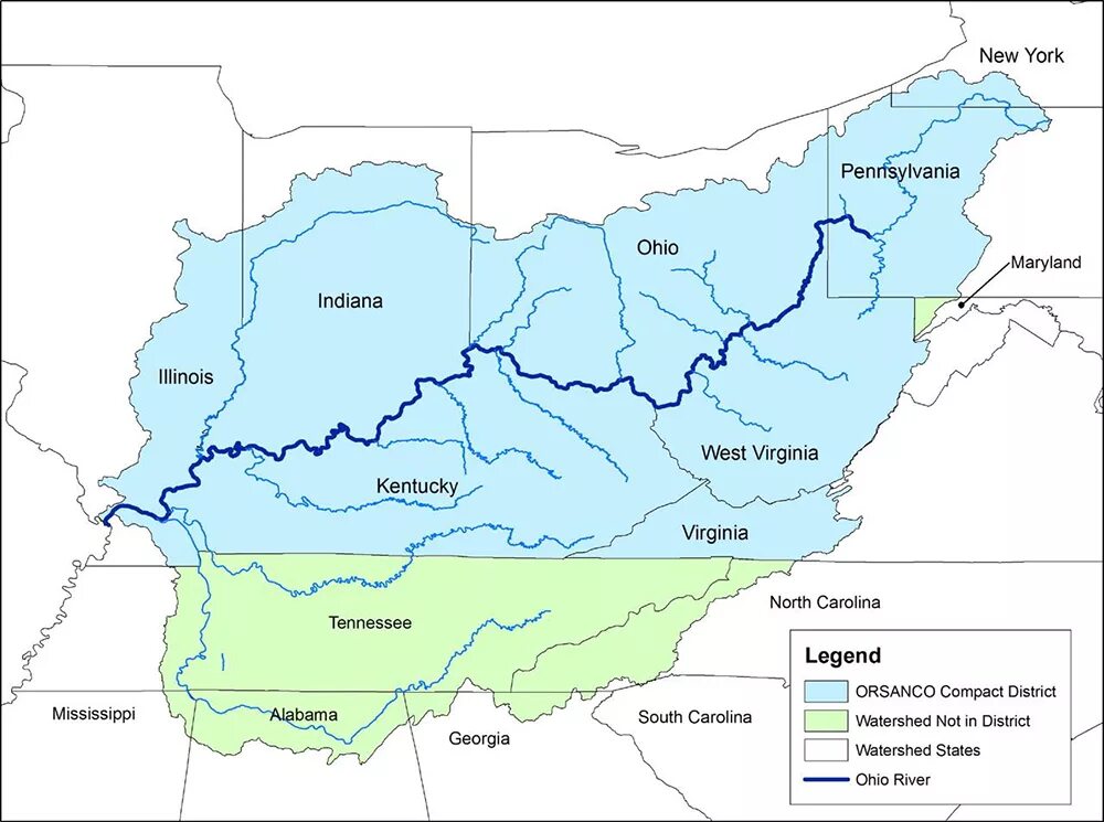 Питание реки огайо. Река Огайо на карте. Бассейн реки Огайо. Водосборный бассейн Миссисипи. Река Огайо на карте Северной.