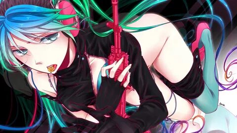 bottomless candy chitose kana gloves gun hatsune miku headphones lollipop l...