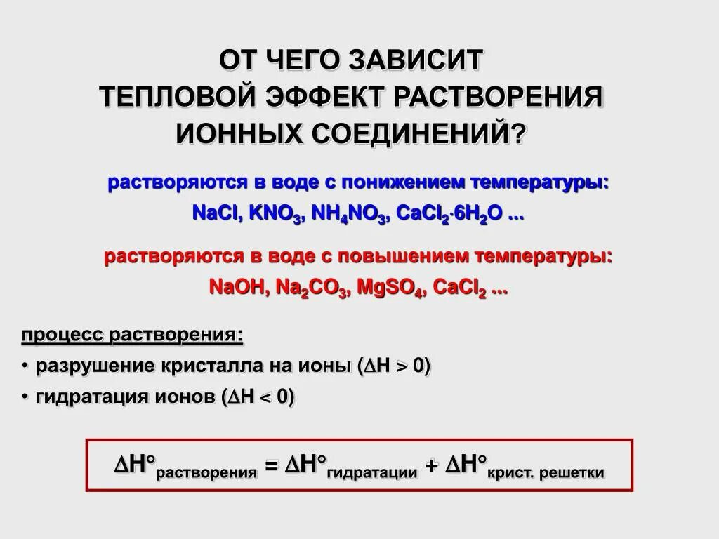 Тепловые эффекты при растворении веществ. Тепловой эффект растворения. Тепловой эффект растворения веществ. Тепловой эффект растворения соли. Тепловое при растворении