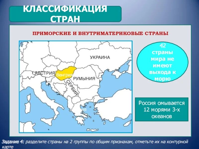 Какая страна не имеет выхода к океану. Приморские страны. Классификация приморских стран. Внутриматериковые государства. Внутри материковые страны.