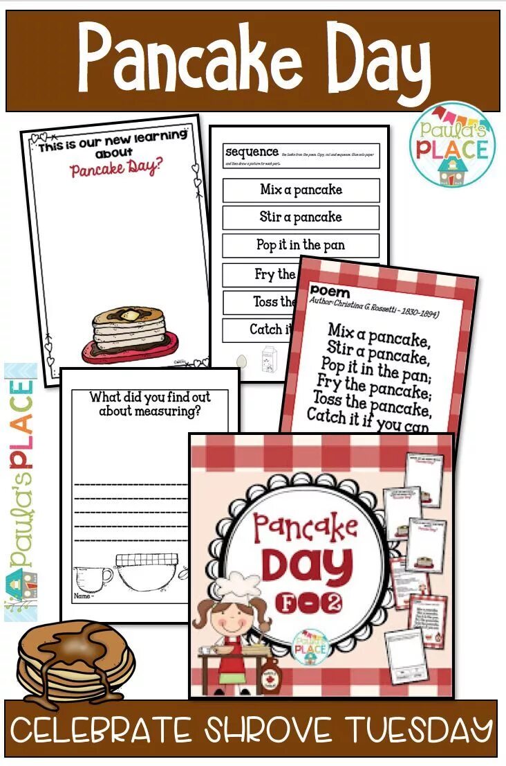 Pancakes worksheets for kids