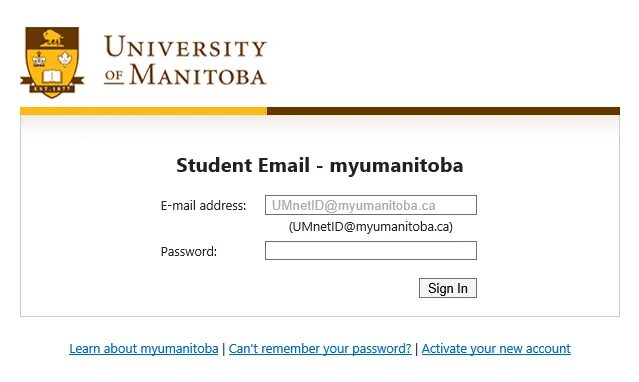 University email. University email