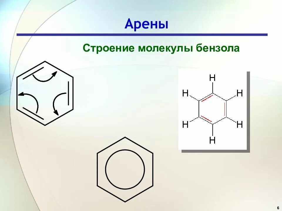 Строение молекулы бензола. Арены строение молекулы бензола. Пространственное строение арены бензол. Строение бензольного Арена. Бензол электронная