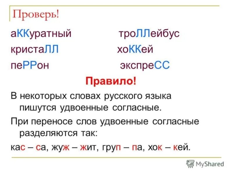 Примеры слов с двумя согласными. Правила русского языка 3 класс удвоенные согласные. Правописание слов с удвоенными согласными. Удвоенная согласная слова. Слова с удвоенными согласными примеры.