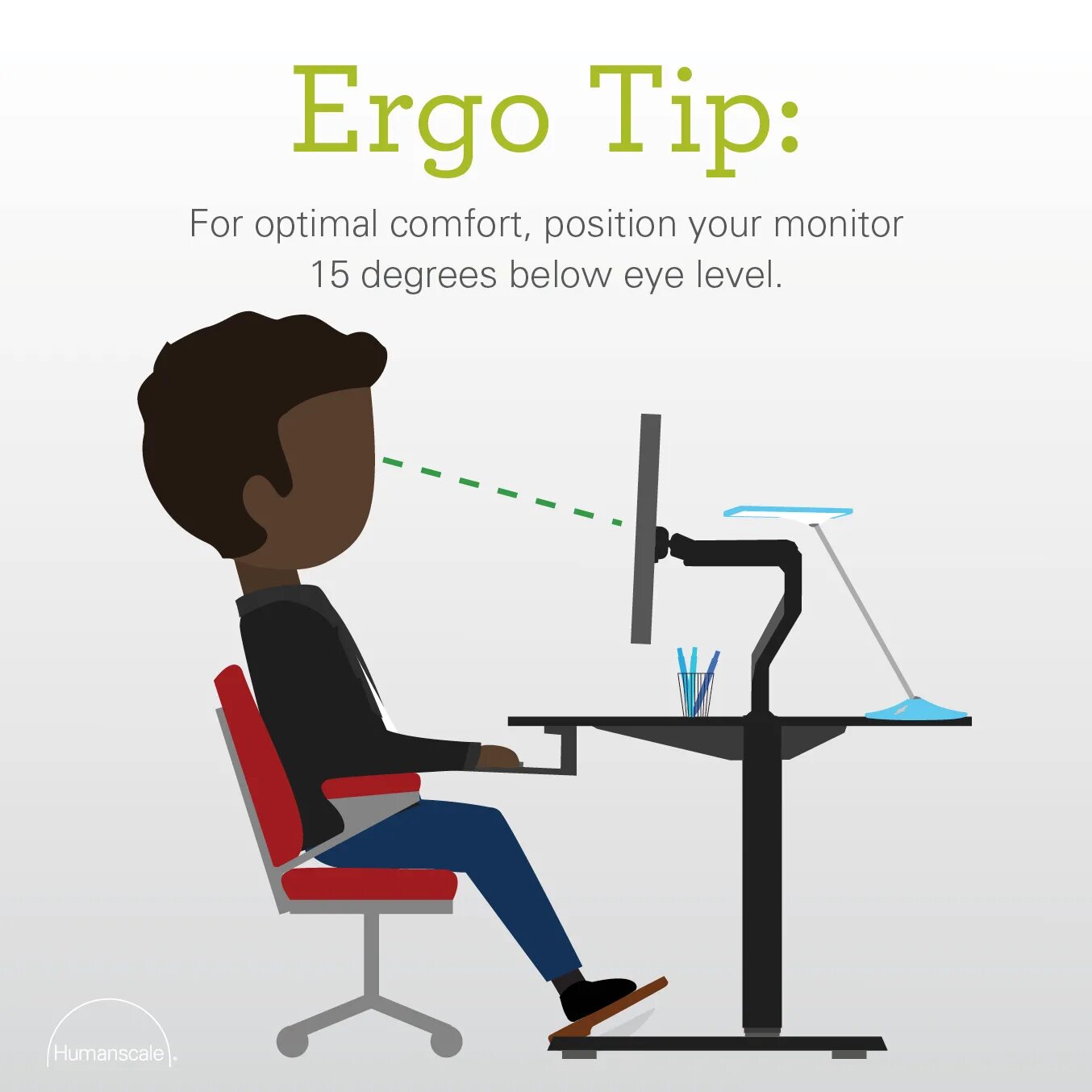 Поднять ноутбук на уровень глаз. Стесненная поза за компьютером. Wrong posture. Your work position. Эргономика.