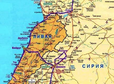 Карта ливана и стран рядом на русском