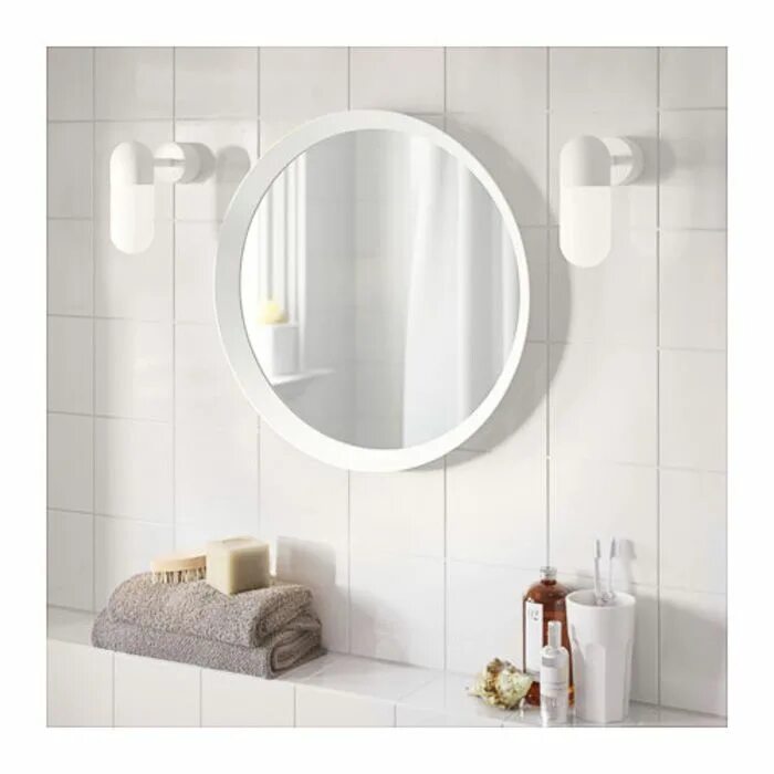 Зеркала в ванную белые. Зеркало ikea ЛАНГЕСУНД. Зеркало круглое икеа ЛАНГЕСУНД. Икеа зеркало Миррор. Langesund ЛАНГЕСУНД зеркало.