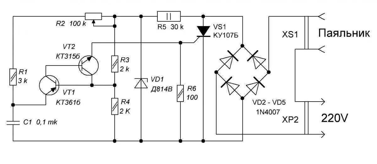 Самодельный электрический паяльник при силе тока 500ма. Тиристорный регулятор для паяльника на ку202. Регулятор мощности паяльника на тиристоре ку 202. Схема 2 регулятор мощности для электроплитки. Схема регулятора паяльника на тиристоре.