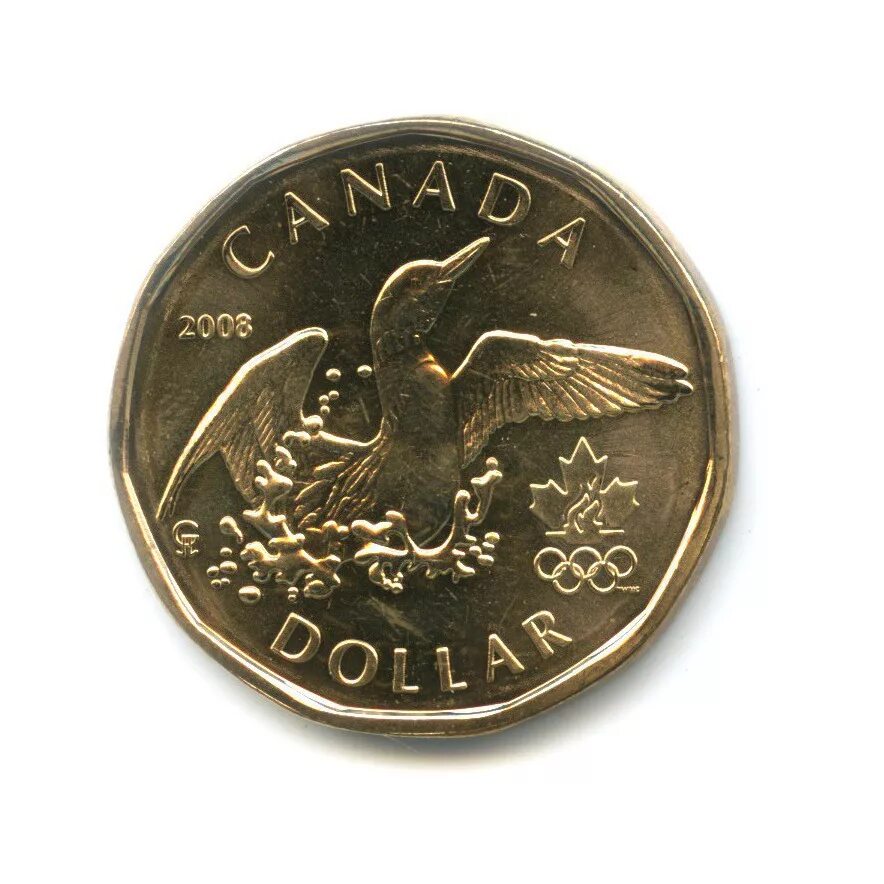 1 Доллар Олимпийские игры 2008. Монеты Канады до 2008 года. 1 доллар 2008