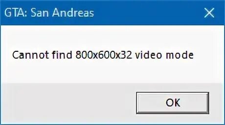 Cannot find 800x600x32 video