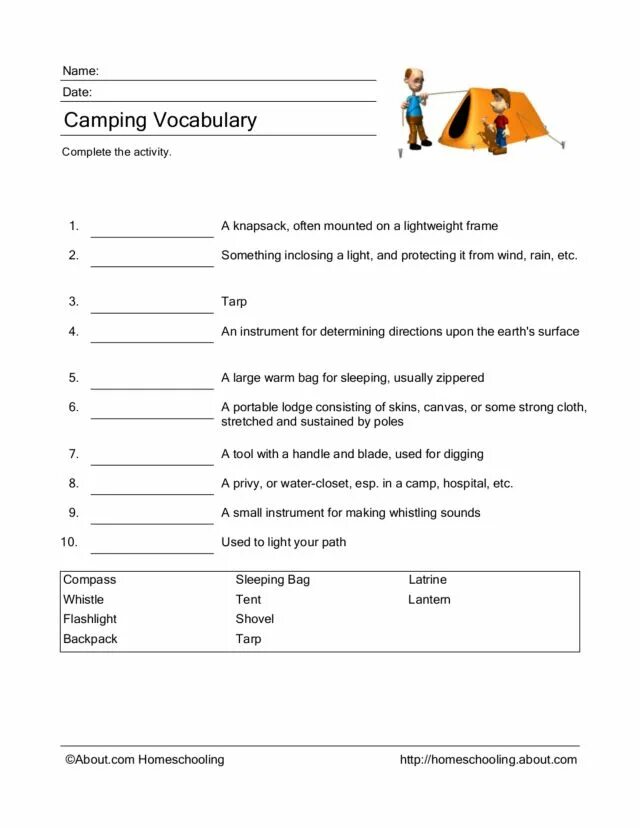 Camping vocabulary. Camping Vocabulary Worksheet. Camp Worksheets. Camping Worksheets. Camp Vocabulary.