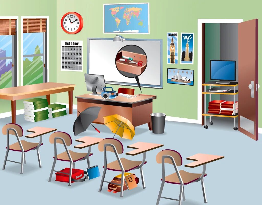 There are chairs in the classroom