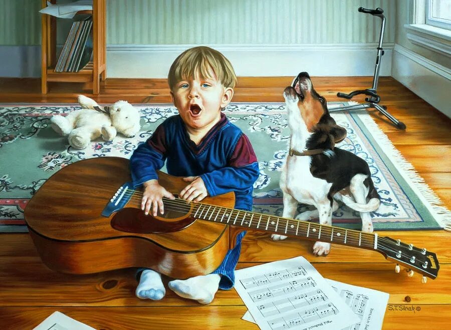 Собака поет ребенку. Собака поет ребенку. Собака поет ребенку. Животные с музыкальными инструментами. Собака музыкальная.