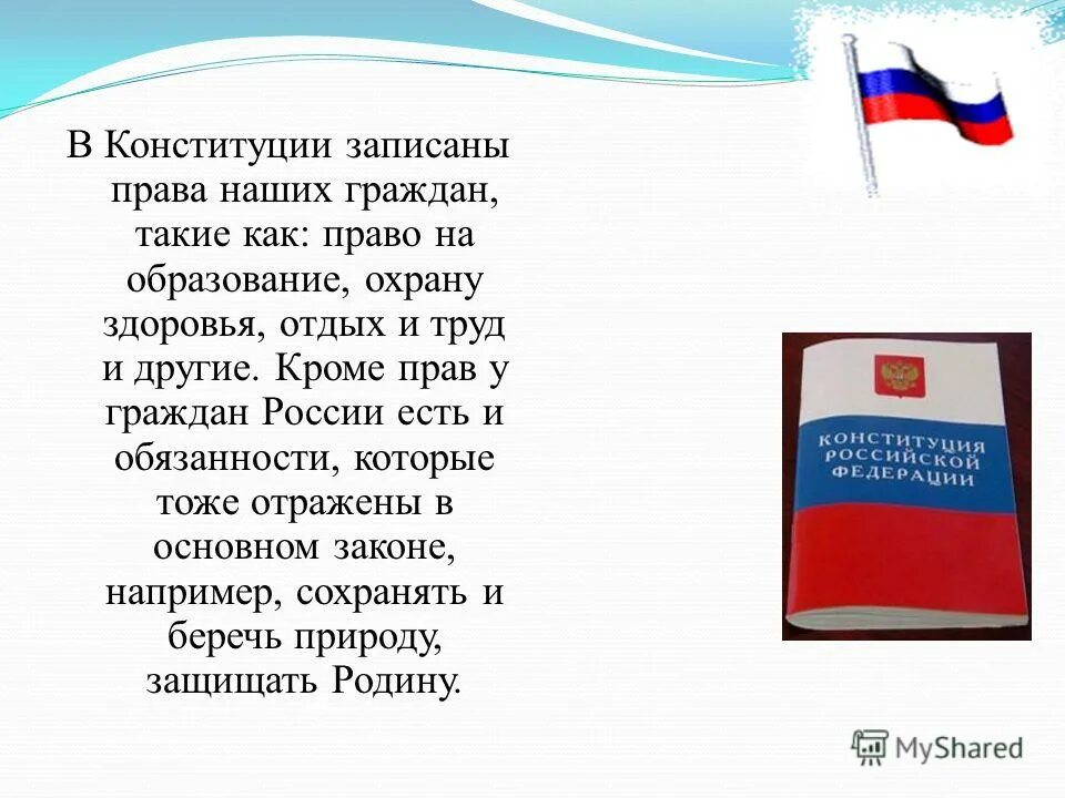 Главная мысль конституции россии 4 класс. Что записано в Конституции. В Конституции нашей страны записаны. В Конституции записаны и граждан.