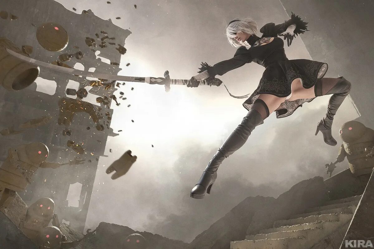 Играл в NieR: Automata? Смотри - сама 2B YoRHa в моей постели