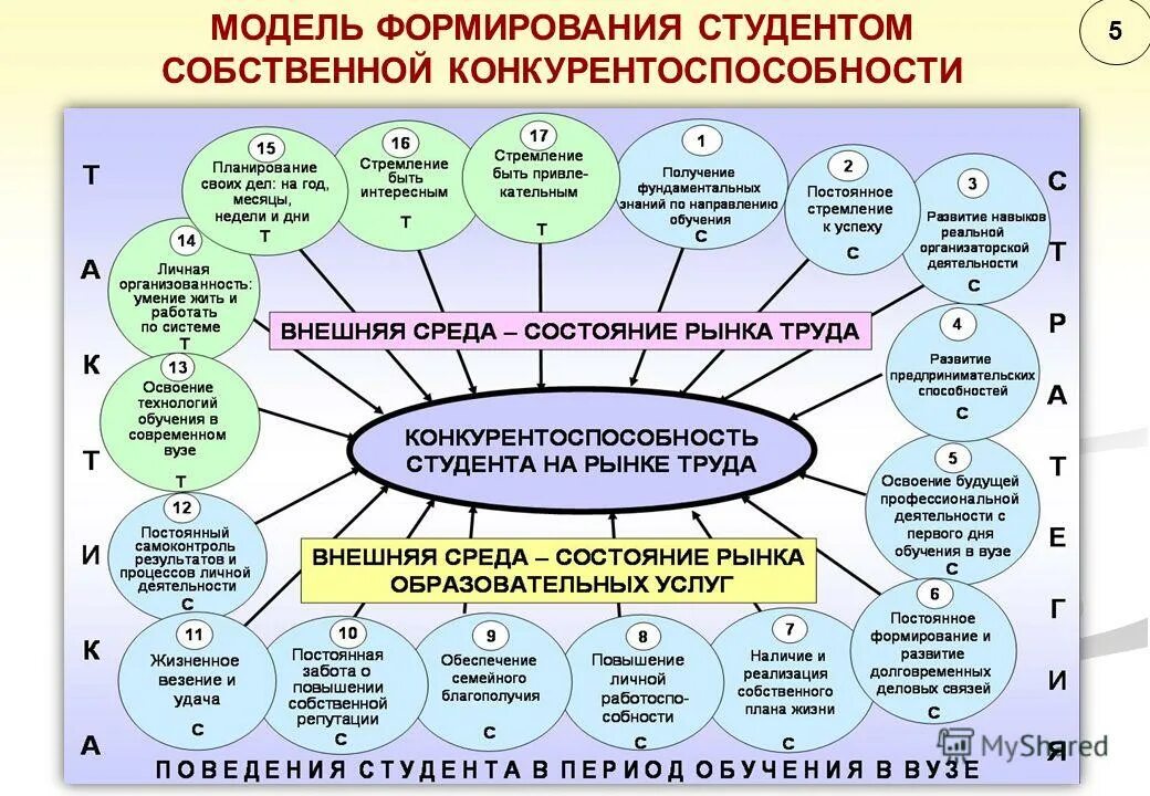 Модель формирования студентом собственной конкурентоспособности. Педагогическая модель формирования. План развития по учебной работе в вузе. Направления педагогической деятельности в вузе. Методы эффективной среды