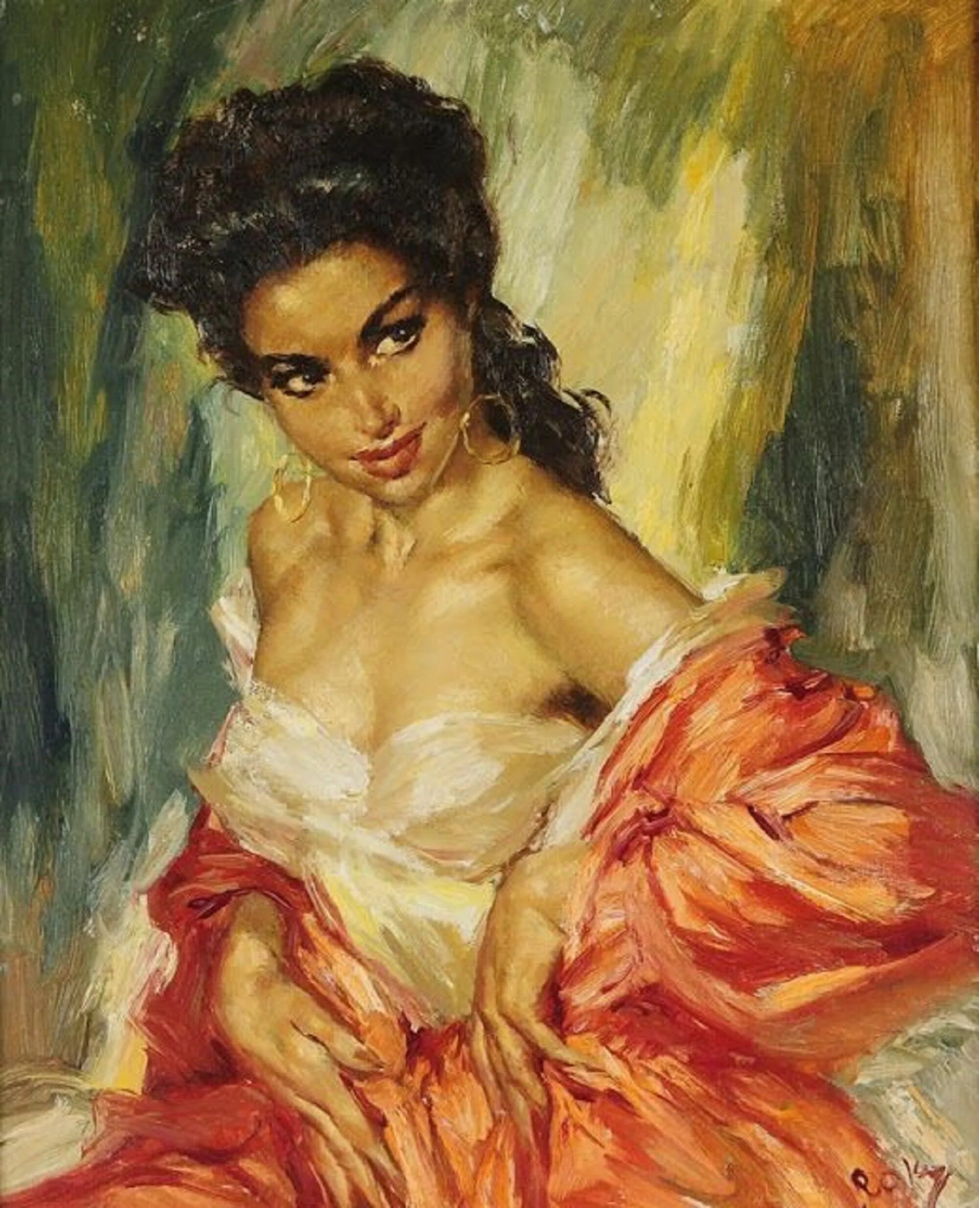 Картины живопись женщины. Карл рока charles roka. charles roka картины. charles roka (1912-1999).. художник charles roka картина цыганская девушка.