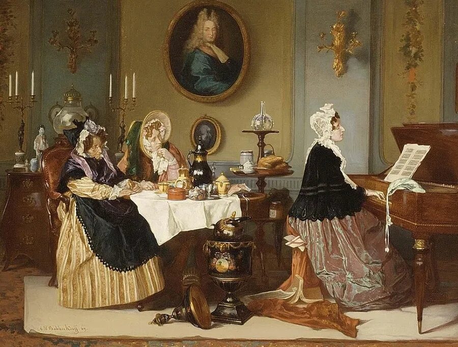 Чай 18 век. Баккер-корф александер хуго (1824 — 1882). светский салон 19 века англия.