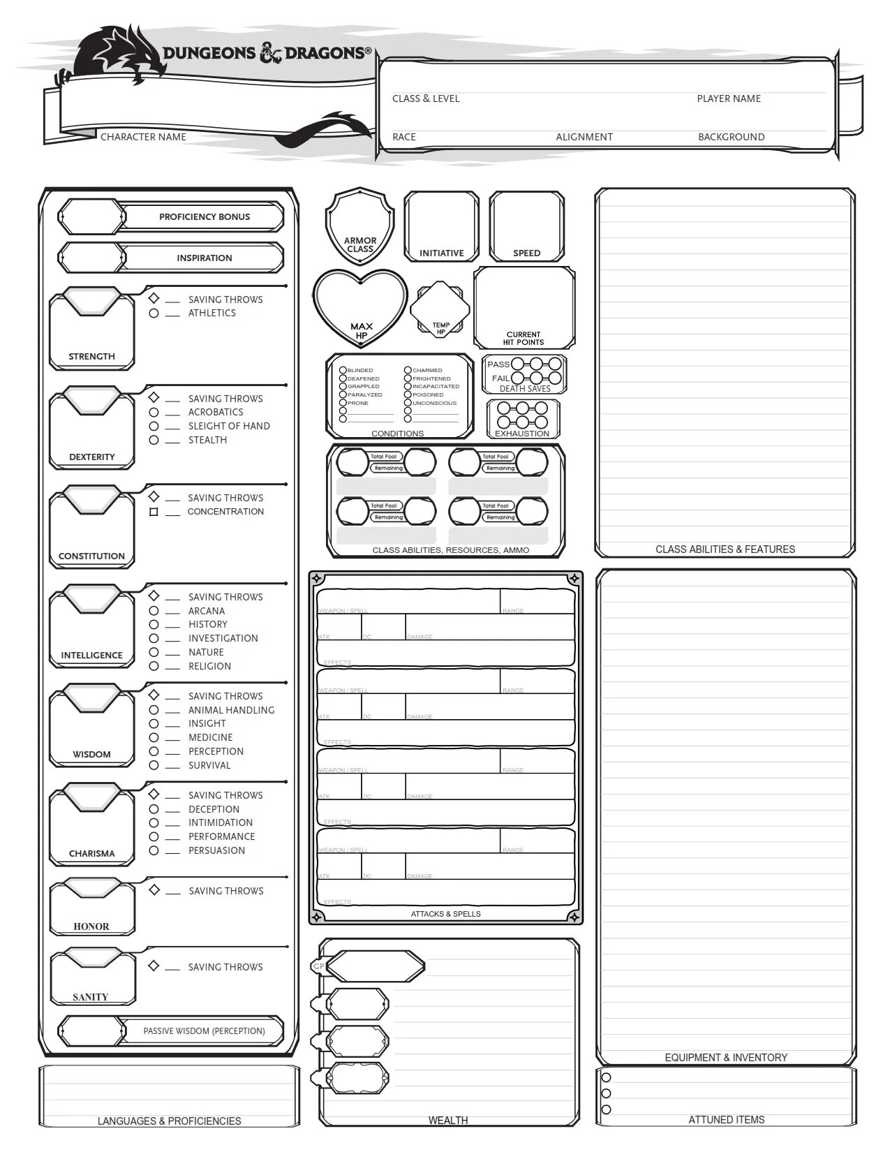 Лист персонажа днд 5 печать. Лист персонажа ДНД 5. DND 5 лист персонажа. Альтернативные листы персонажей ДНД 5. DND 5e лист персонажа.