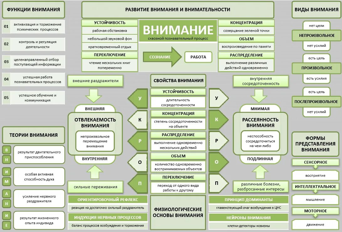 Внимание и деятельность методы. Виды и свойства внимания в психологии таблица. Виды внимания в психологии и их характеристика. Основные процессы внимания в психологии. Процессы внимания в психологии таблица.