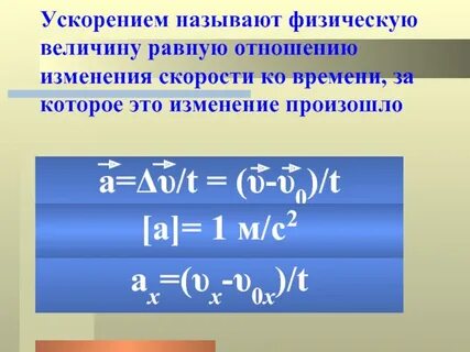 Ускорение это физическая величина равная