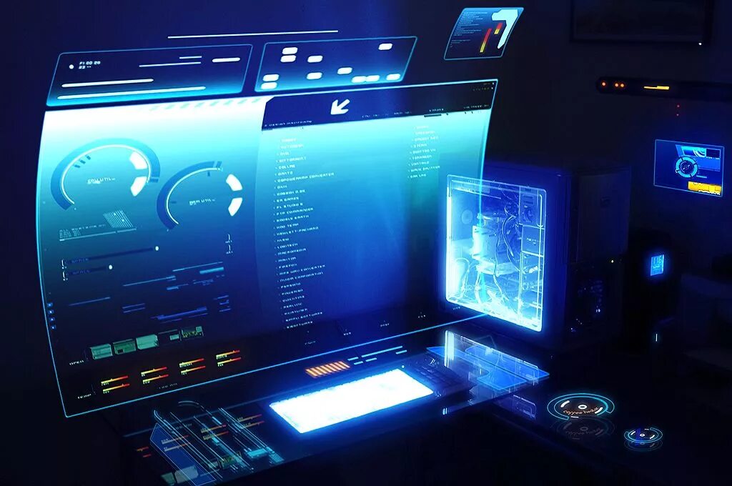 Desktop interface. Компьютер будущего. Компьютер нового поколения. Компьютер в будущем. Монитор будущего.