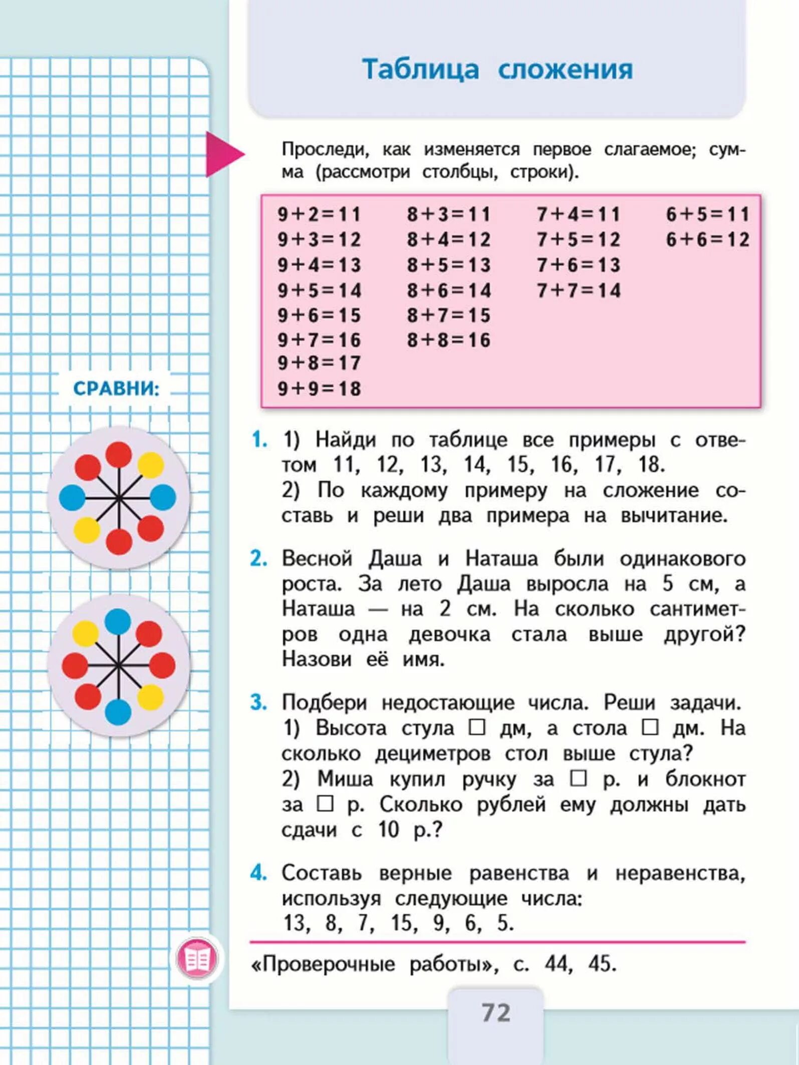 Математика 1 класс страница 72 задание 4