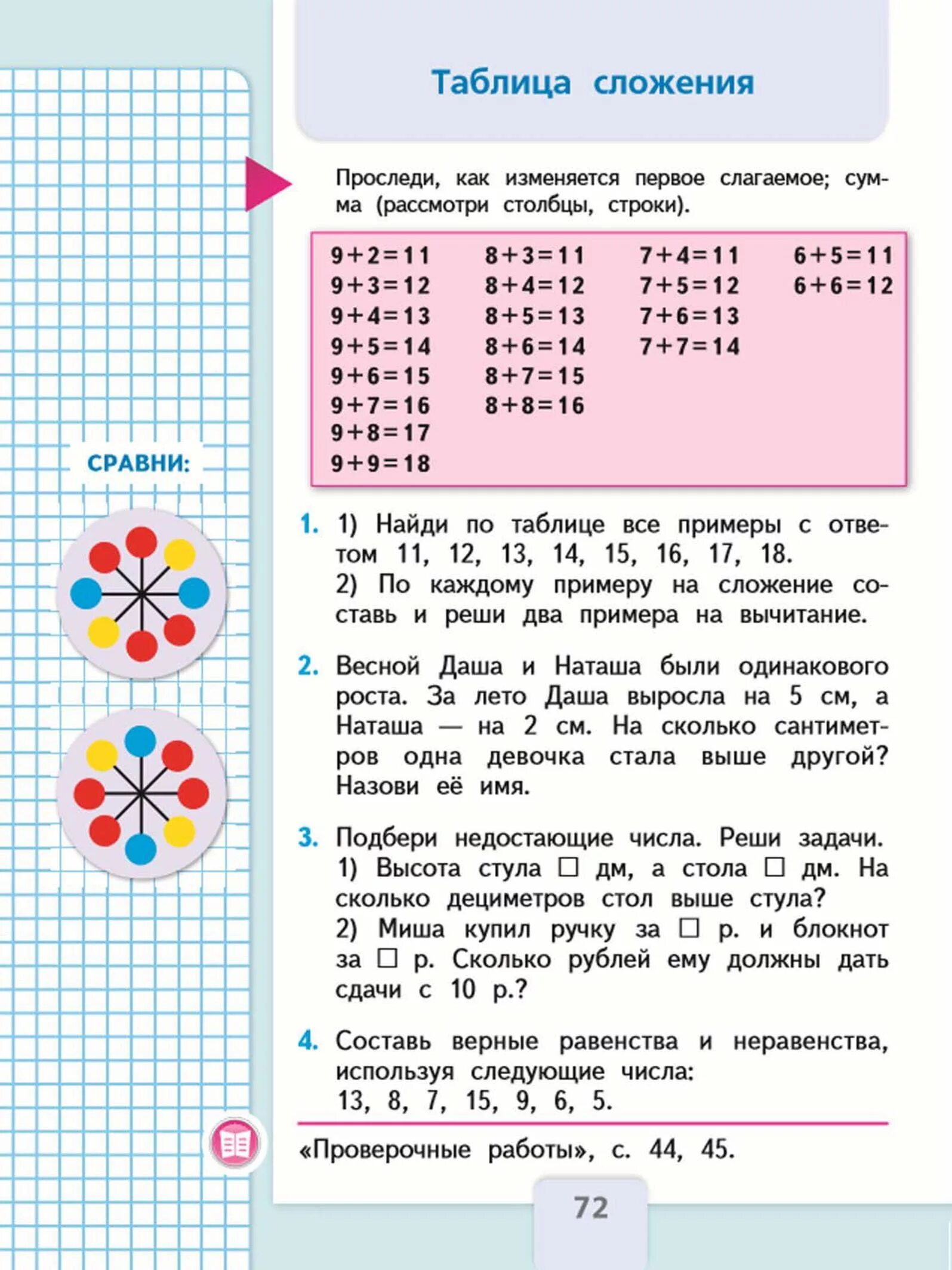 Математика 1 класс стр 72 упр