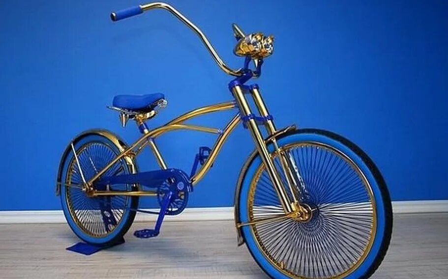 Lowrider велосипед. Золотой велосипед. Дорогие велосипеды. Эксклюзивные велосипеды.